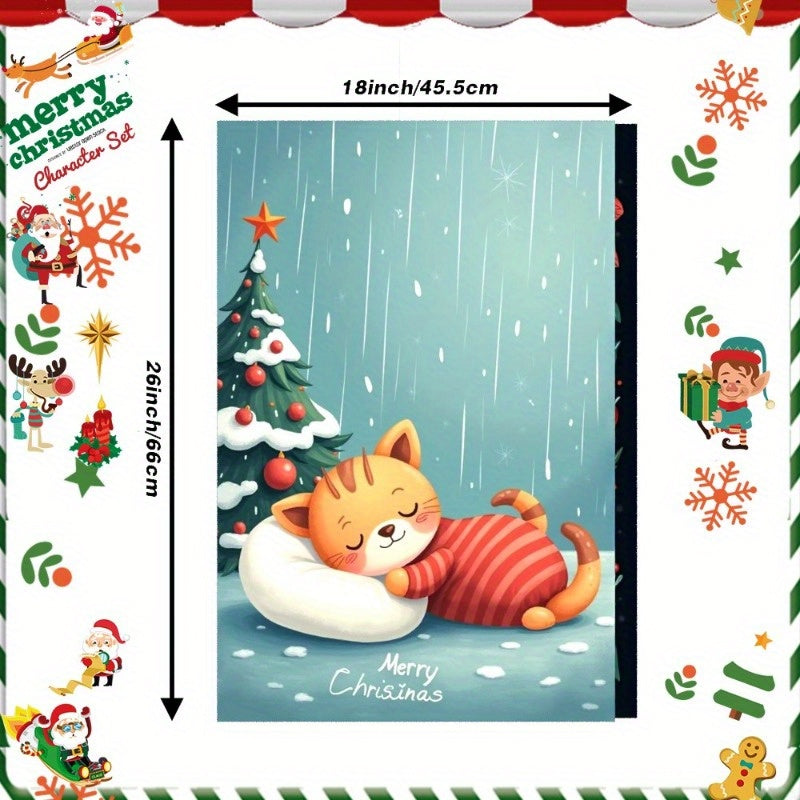 Set of two 18x66.04 cm Christmas-themed kitchen towels. Perfect for adding a festive touch to your kitchen during the wintertime. Soft and cozy, these towels make a great gift or decoration for the holiday season. LTRYV