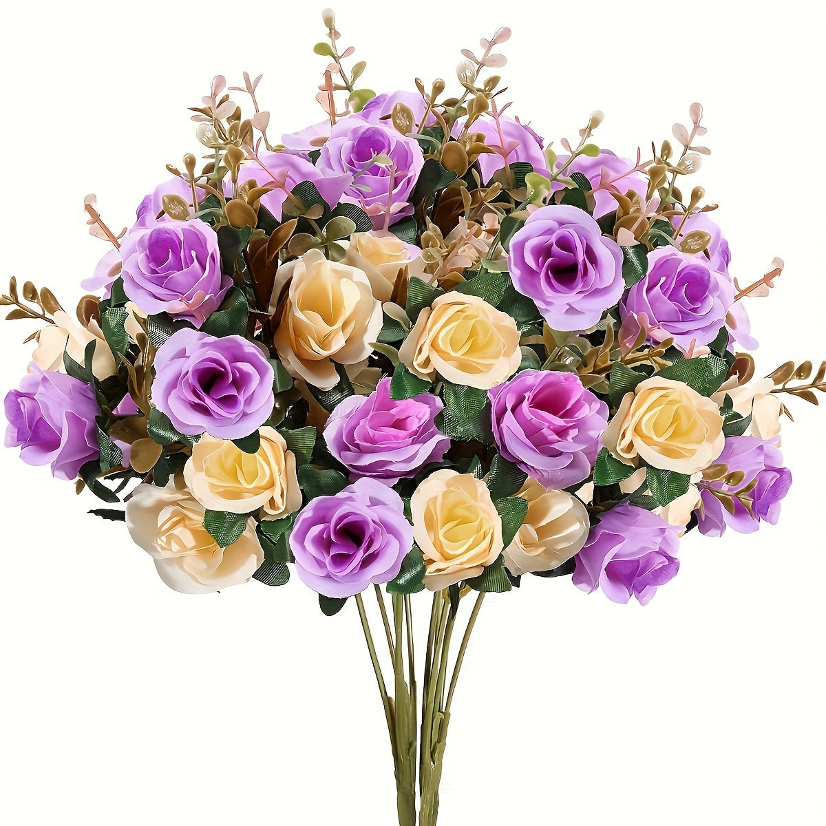 UV resistant artificial rose bouquet ideal for spring, Valentine's Day, weddings, home & office decor, and outdoor garden celebrations.