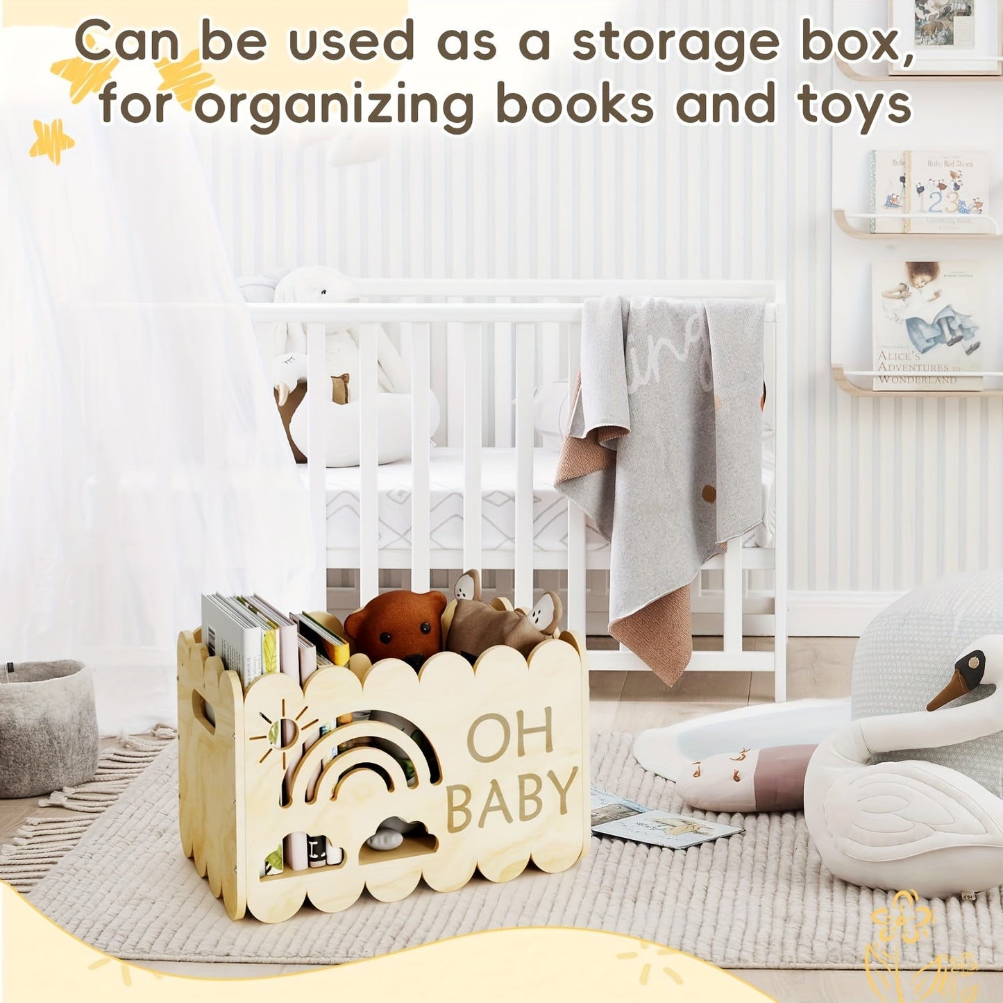 Enchanting Wooden Shower Gift Crate - A Lovely Option for New Parents, Great for Storing Christmas and Pregnancy Mementos