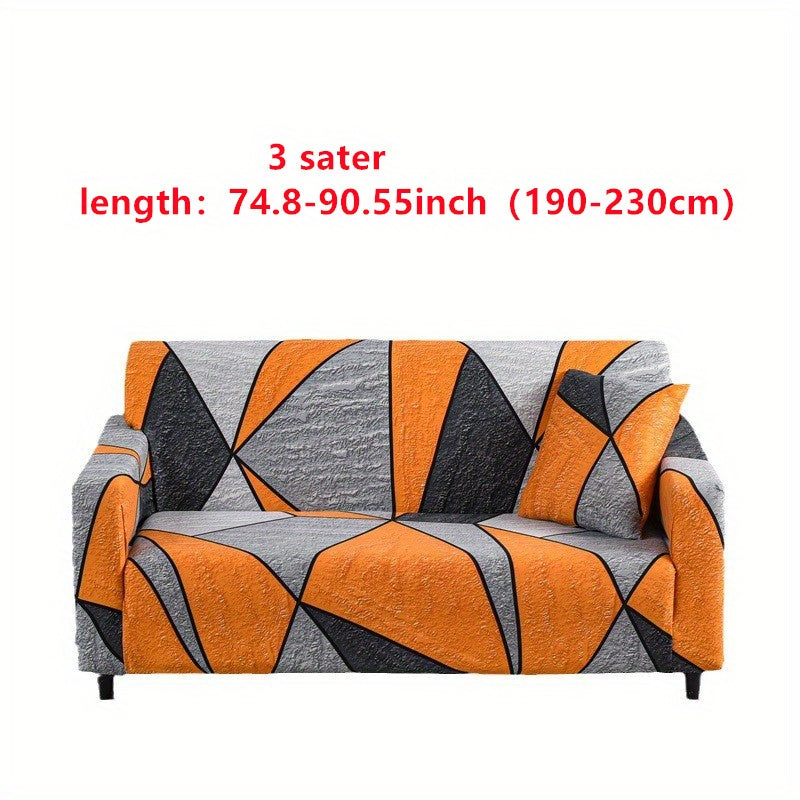 Spandex sofa cover stretches to fit 1-4 seaters, recliner chairs. Classic design, machine washable for living room décor.