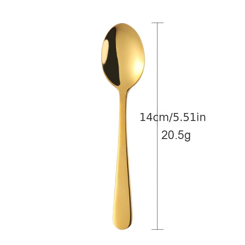 Luxurious colorful mini tea spoon made of 18/10 stainless steel, with a rose gold and silver finish. Perfect for parties and elegant dining settings.