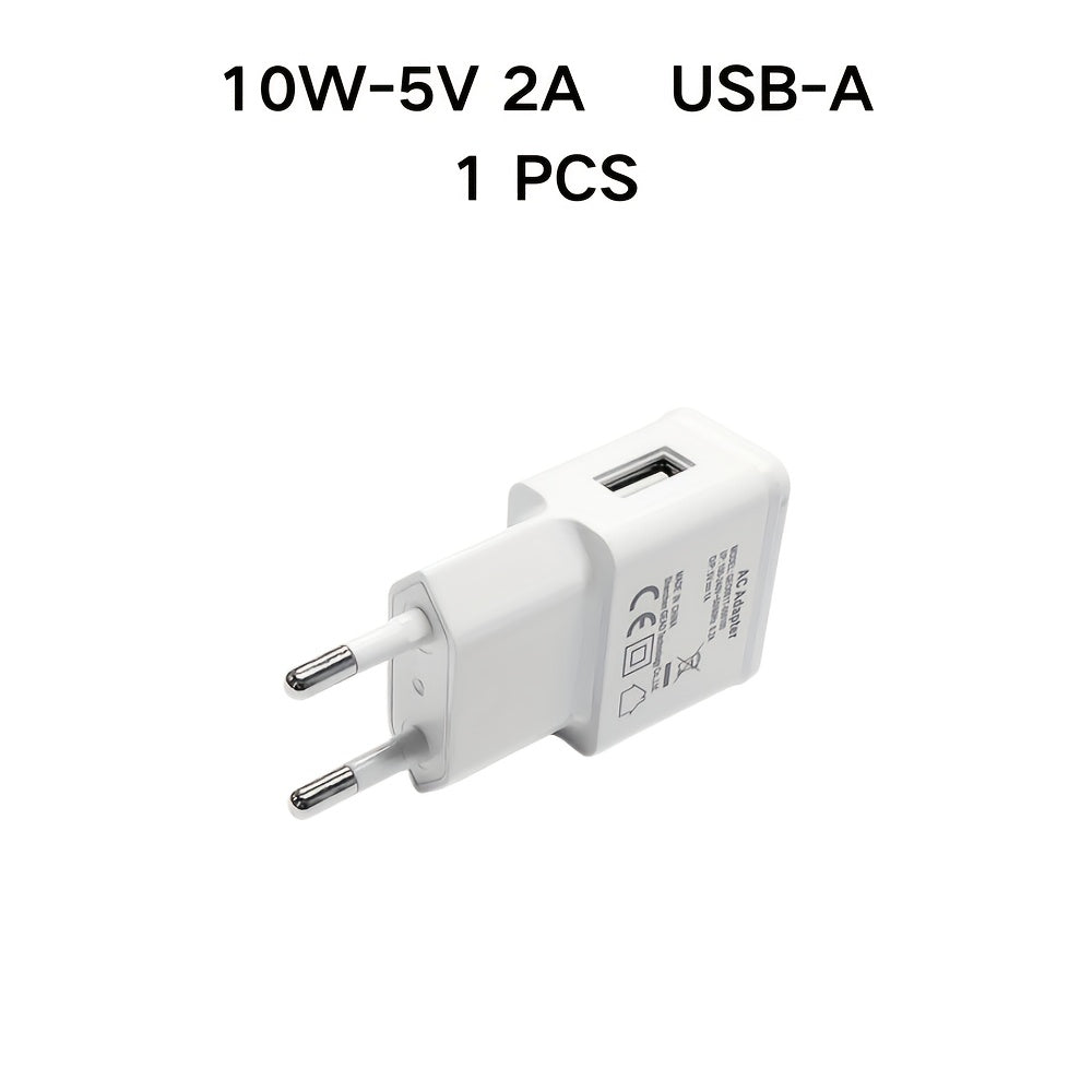 Универсное 10W USB зарядное устройство с EU вилкой для мобильных телефонов.