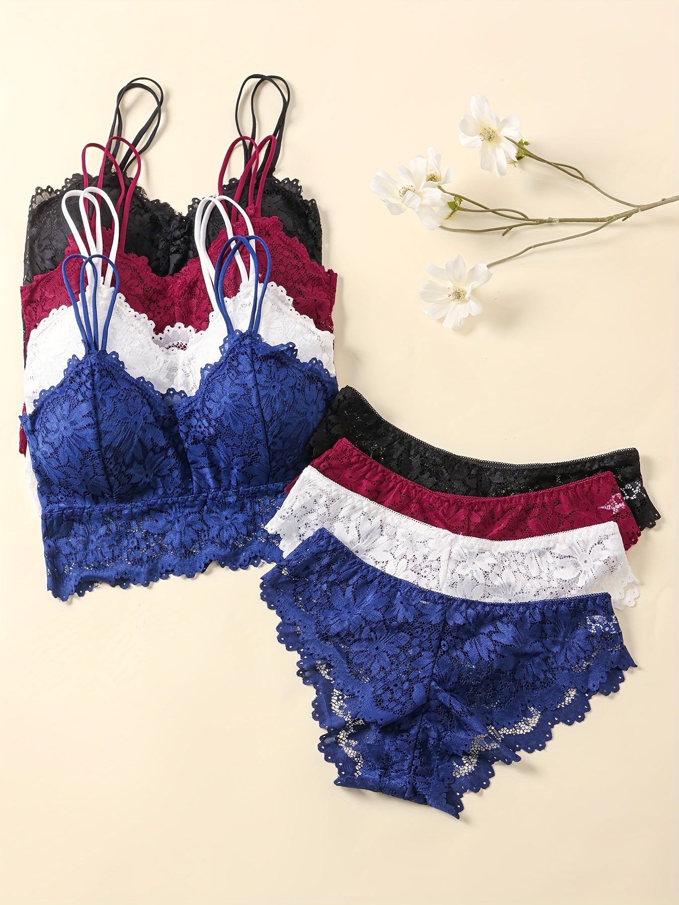 Women's four-color underwear and panty set