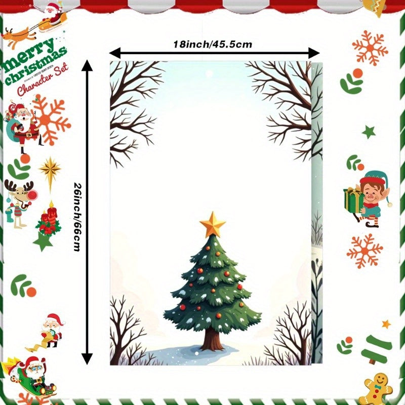 Set of 2 festive kitchen towels sized 45.72*66.04 cm each, featuring a Christmas wintertime design. Perfect for adding a touch of holiday cheer to your kitchen decor. These soft towels make great Christmas gifts and decorations, with snowflake accents.