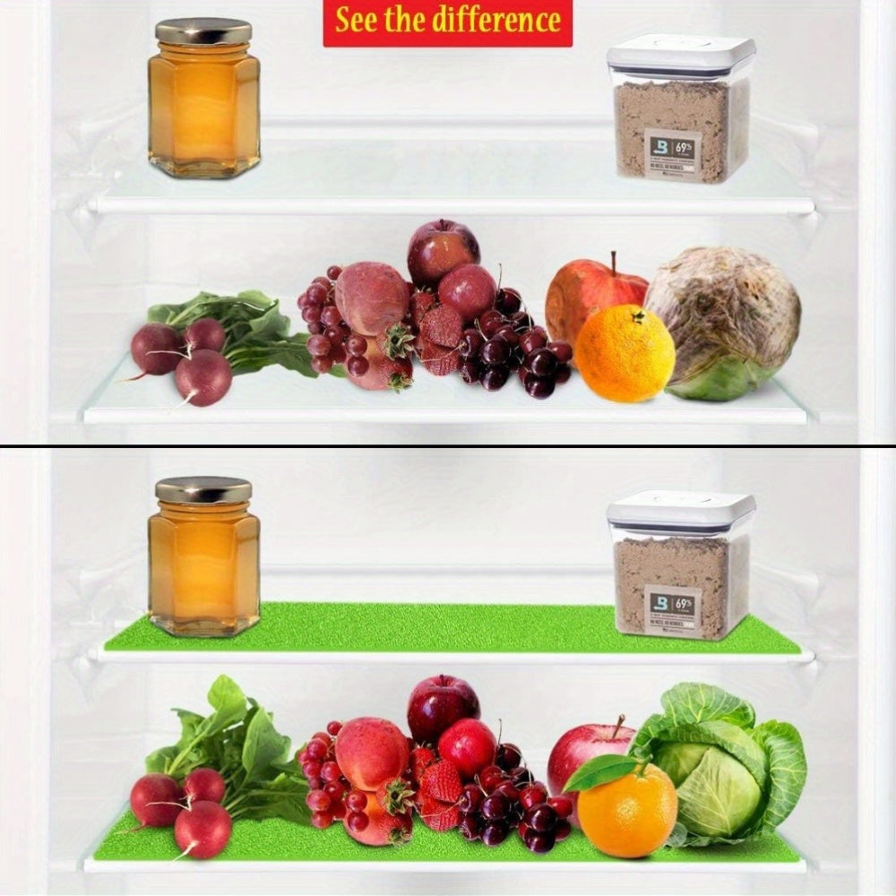 1 piece or set of 5 pieces of Fruit & Vegetable Freshness Mats. These washable mats are designed to line refrigerator drawers, keeping your produce fresh and airy for an extended period. These pads are reusable, helping to maintain the freshness of your