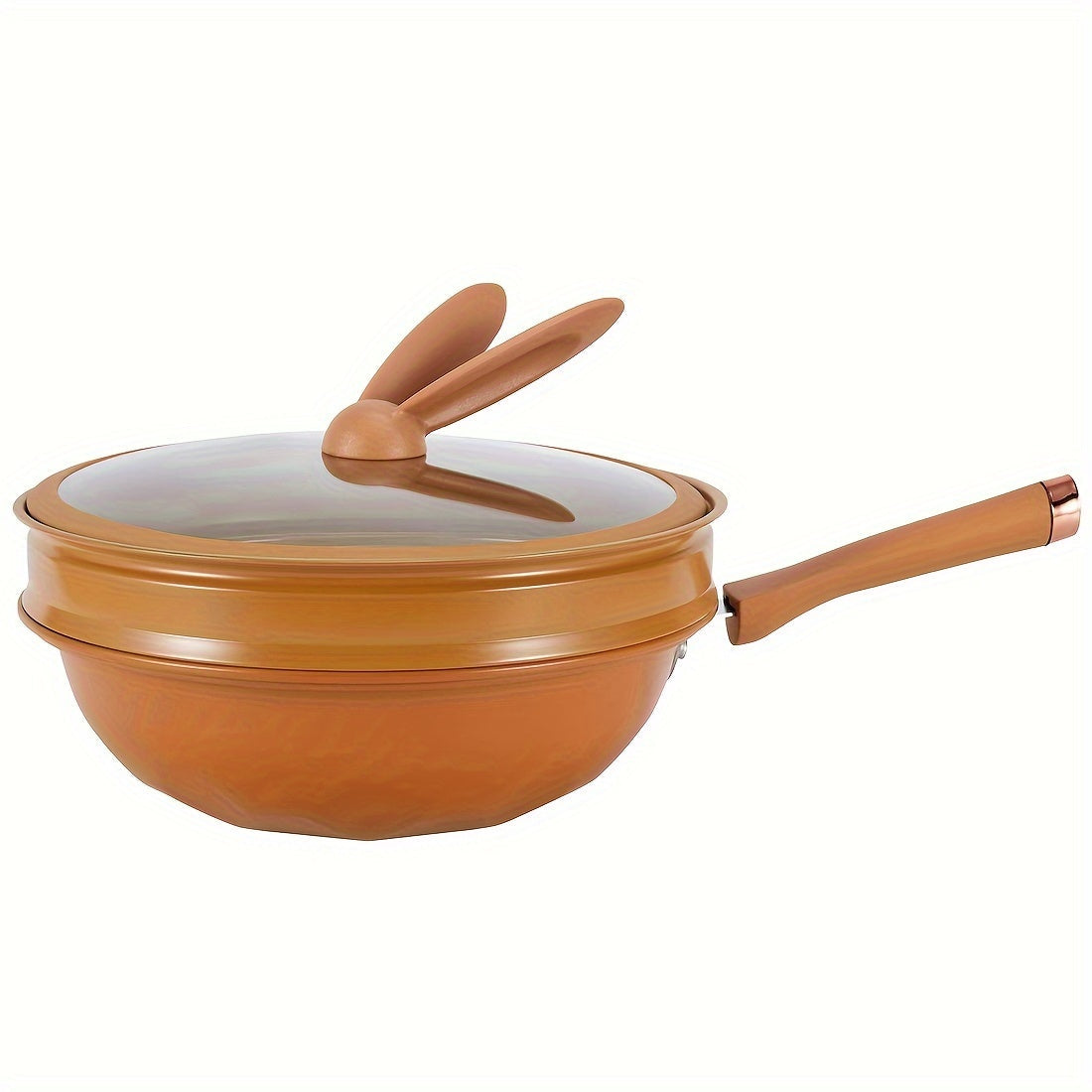 Double-sided Clay Micro-pressure Steaming and Stir-frying Pot, Two-in-one with Non-stick Coating, Versatile for Stir-frying and Steaming. Advanced Design with Pure Iron and Clay Construction, Includes Lid, Steamer, and Stir-frying Pot.