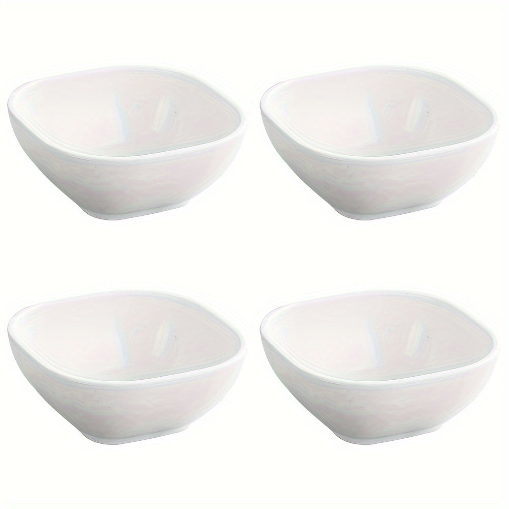 4 high-quality wheat straw sauce dishes - colorful square bowls for jam, vinegar, & seasonings - ideal for home, restaurants, parties.