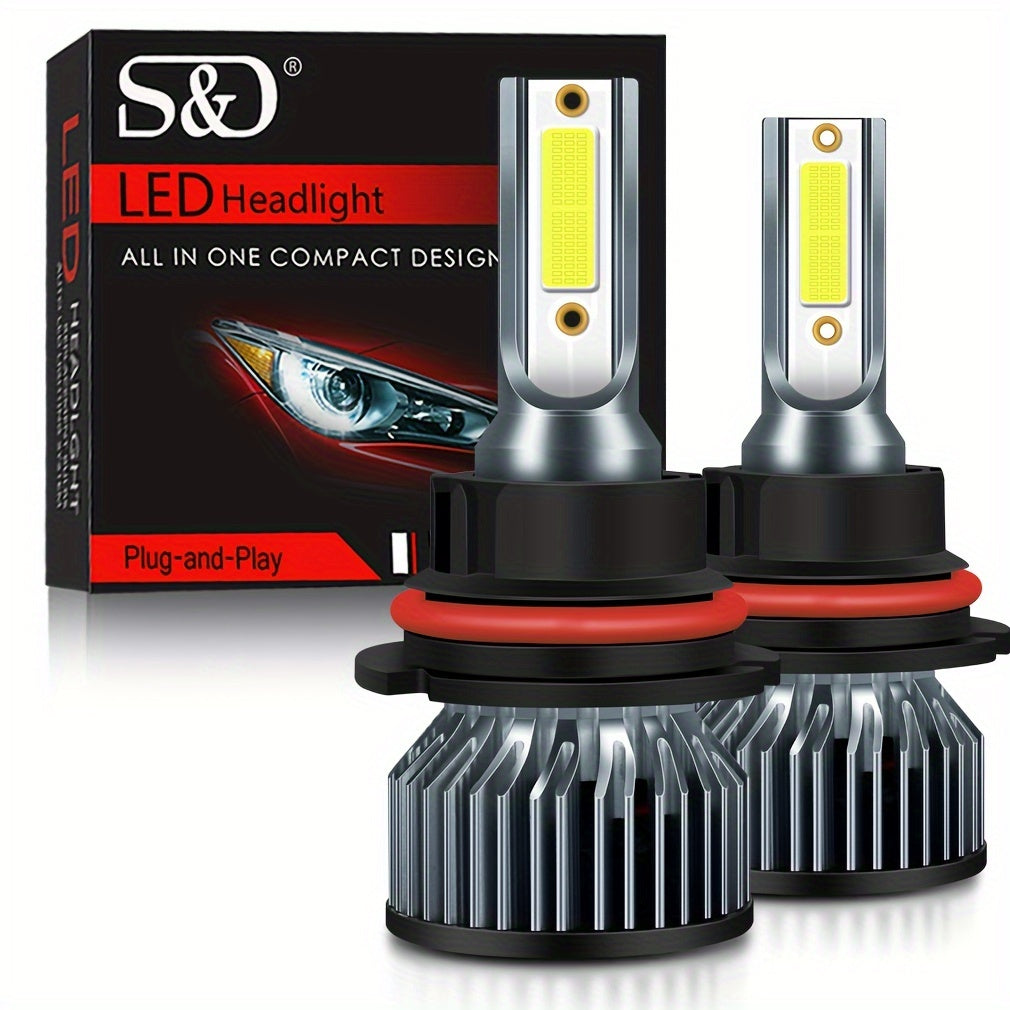 S&D 2pcs LED auto lamps with Canbus technology, 20000LM brightness and super bright COB chips in various sizes