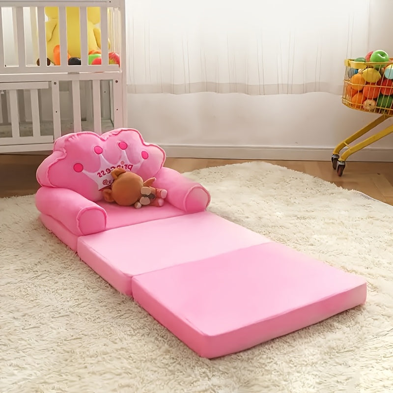 1pc Foldable Princess Themed Sofa Bed, Ergonomic Design, No Electricity or Wooden Materials, Independent, Storage Capacity <3.2 Cubic Feet, Height <68.58 cm After Assembly, Mixed Color