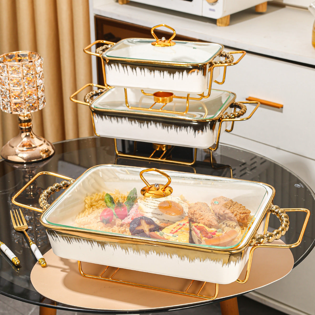 Sophisticated Ceramic Serving Collection - Features Plates, Baking Dishes, and Insulated Pots ideal for serving Bread, Turkey, Cheese, and Pizza - Great for Outdoor Gatherings, Weddings, Celebrations, Presents, Special Occasions, and the Holidays.