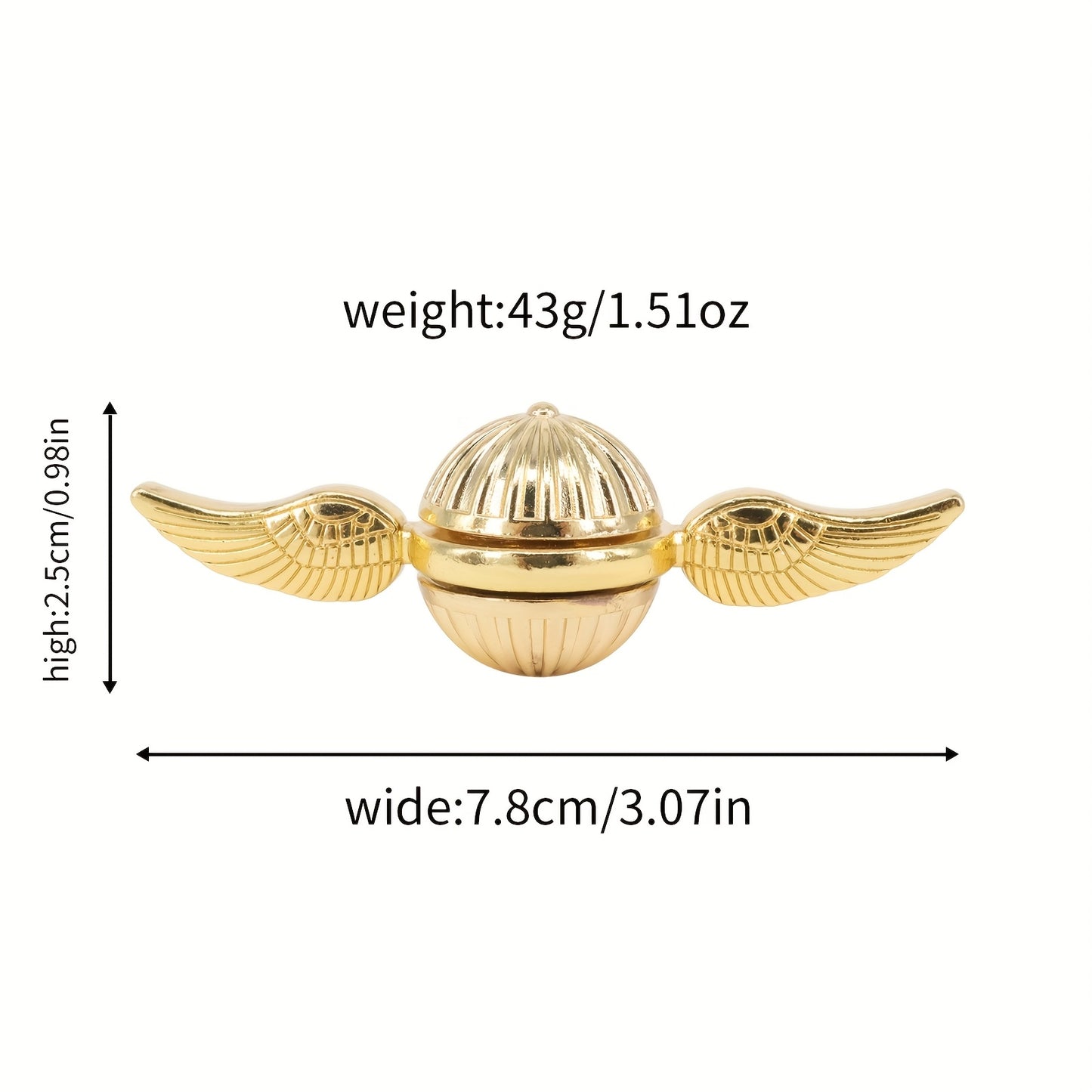 XHZAVY Golden Alloy Hand Spinner with Magical Wing Design for Relaxation and Focus Enhancement.