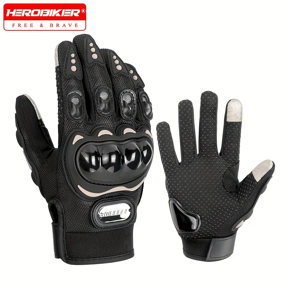 HEROBIKER Ironride Polyester Riding Gloves are hand washable and perfect for outdoor motorcycle riding in all seasons.