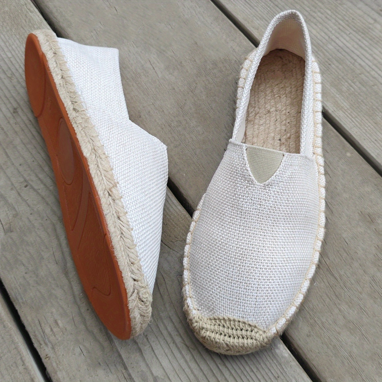 Men's slip-on espadrilles for casual comfort while walking.