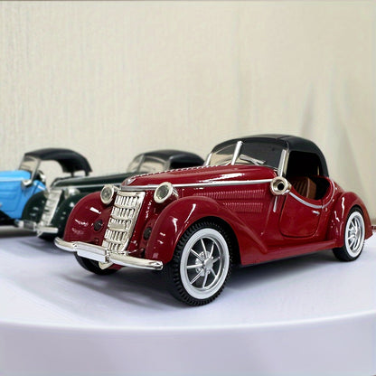 Durable aluminum alloy 1:32 scale classic car replica, perfect for gifting. Great for desk or home decor.