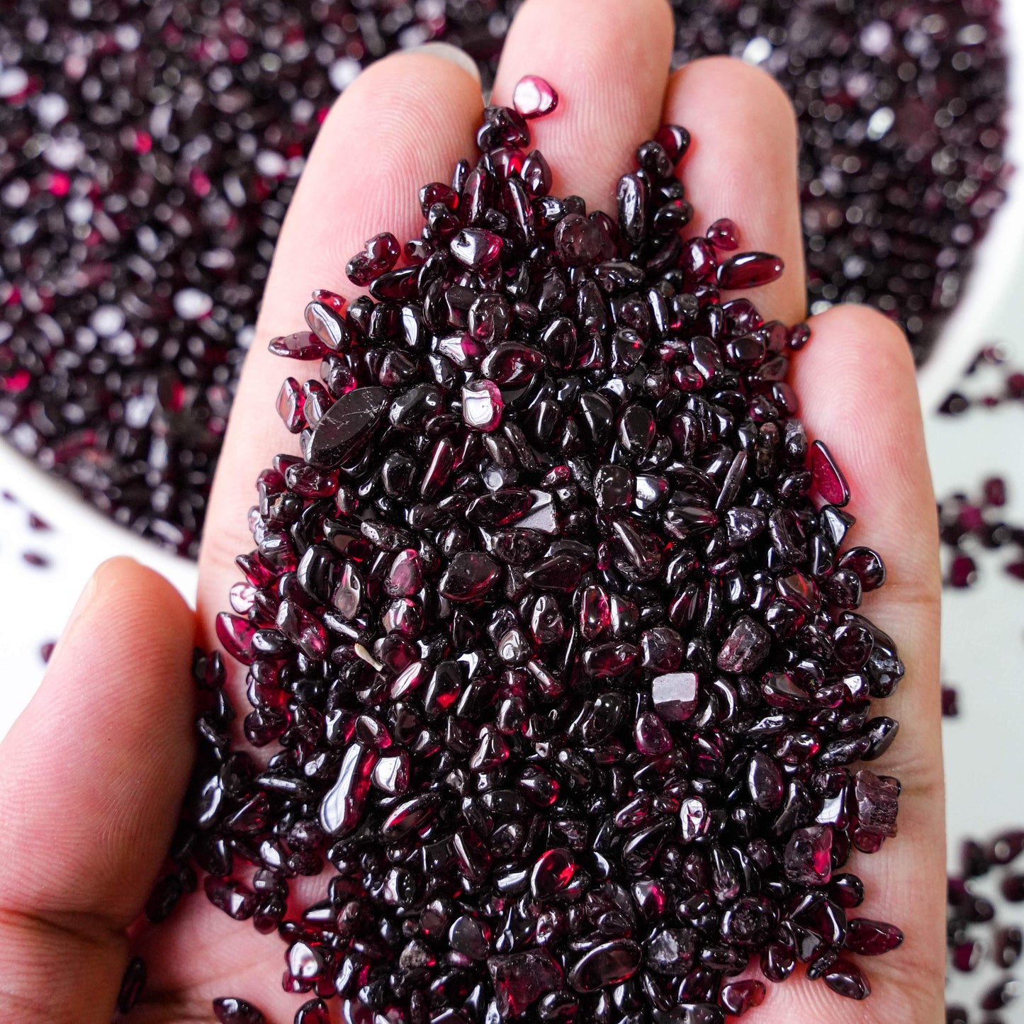 Authentic natural garnet gravel - polished stones for fish tanks, gardens, and gifts. Ideal for aquatic species.