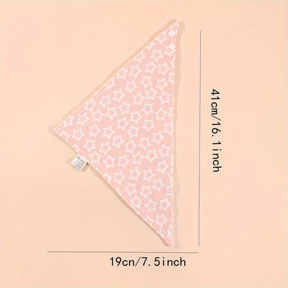 Set of 5 Triangle Bibs crafted from 100% Cotton, featuring Double-Layers with Snap closures, ideal as Mouth Covers for Spring and Autumn seasons.