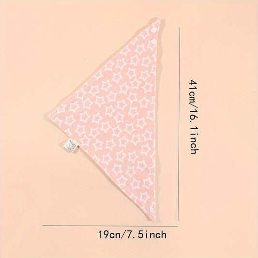 Set of 5 Triangle Bibs crafted from 100% Cotton, featuring Double-Layers with Snap closures, ideal as Mouth Covers for Spring and Autumn seasons.