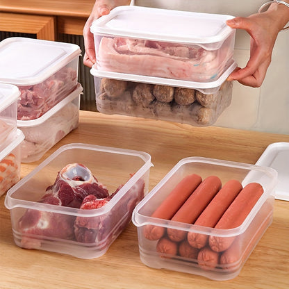 One set of three food preservation boxes, refrigerator storage boxes, and grain storage boxes. These plastic boxes come in three sizes - large, medium, and small. Also included is a lunch box and fruit storage box with lids, making them perfect for