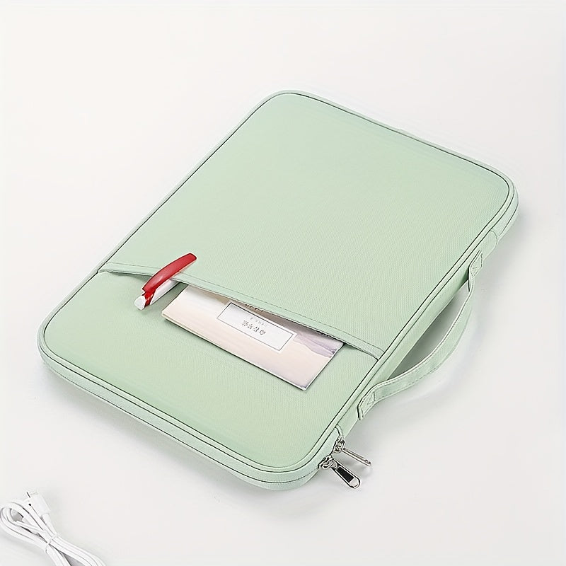 Pad storage bag for tablets and laptops measuring 27.43 cm x 27.94 cm x 32.77 cm. Protects devices in a carrying case with pockets for office supplies.