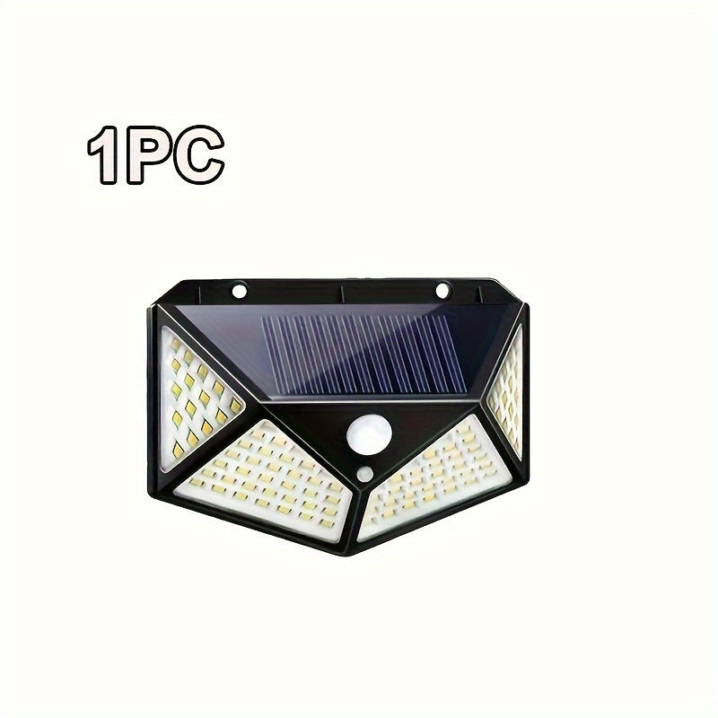 Solar lights outdoor in 1/2/4/6pcs, featuring 100LED with 3 modes and 270° lighting angle. Motion sensor security lights powered by solar energy, ideal for backyard, garden, fence, patio