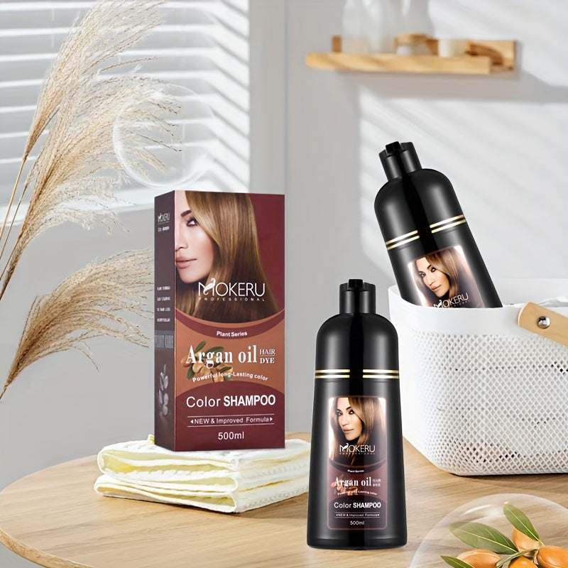 3-in-1 Argan Oil Hair Dye for Easy Gray Coverage at Home-great for Men and Women