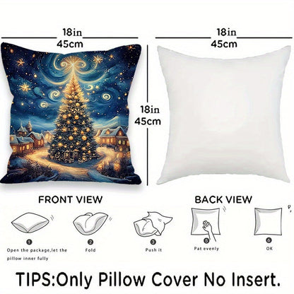 '- Transform your home into a cozy winter wonderland with this 4-piece Merry Christmas Throw Pillow Cover Set 
- Each cover features a soft and comfortable material with a beautiful Night Sky Tree design
- Perfect for adding a festive touch to your living