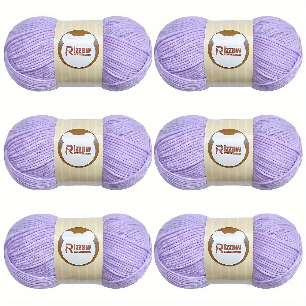 6 pieces of 50g soft yarn for beginners, suitable for crocheting clothes, blankets, DIY knitting, and handbags.