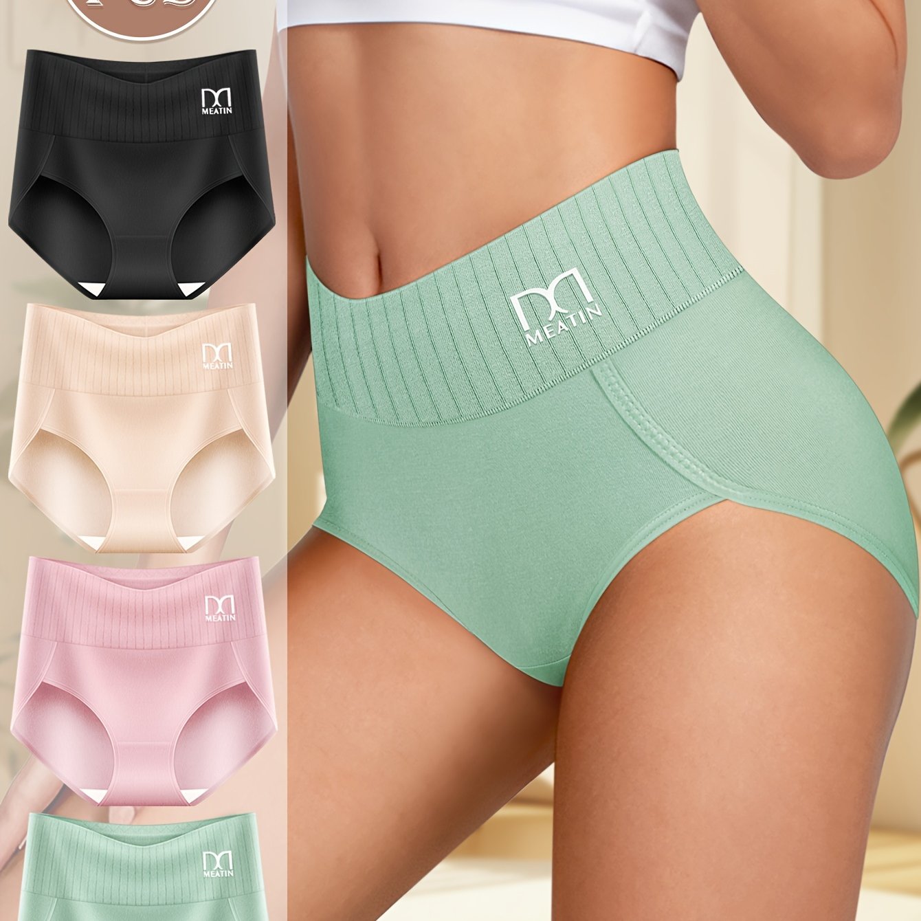 Briefs are sexy, comfy, breathable, and stretchy with label prints for women's lingerie and underwear.