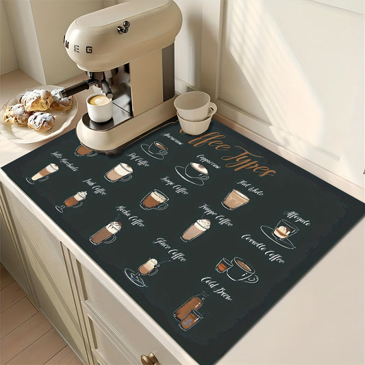 Get your hands on these vintage-inspired Retro Coffee Patterns Pads! Perfect for protecting kitchen counters, these rubber absorbent dishwashing mats also double as stylish kitchen placemats. Complete your coffee bar with these perfect accessories for