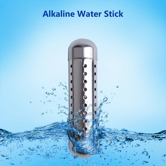 Stainless Steel Alkaline Water Stick - Portable Hydrogen-Rich Mineral Filter, Live Water Revitalizer, No Electricity Required, Perfect for New Year's Gift, Water Purification Tool|Perforated Design|Long-lasting and Portable