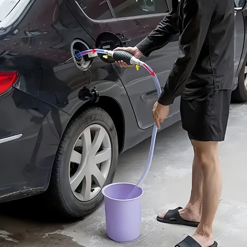 3-piece manual primer set for delivering fuel and liquids, includes fuel pump, pipeline, and rubber bulb pump for vacuum fuel delivery. Specifically used for gasoline.