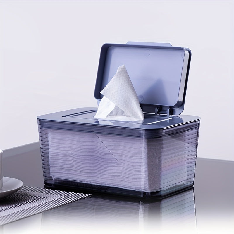 A non-slip wipe dispenser designed to keep wipes fresh and easily accessible.