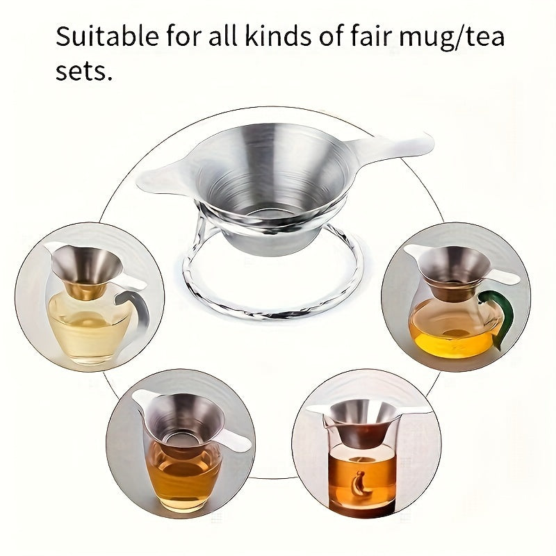 Stainless Steel Tea Infuser - 1 Piece, Resistant to Rust, Simple to Clean, Long-lasting Loose Leaf Tea Strainer, Featuring Dual Handles for Hot & Cold Brewing, Ideal for Gifts