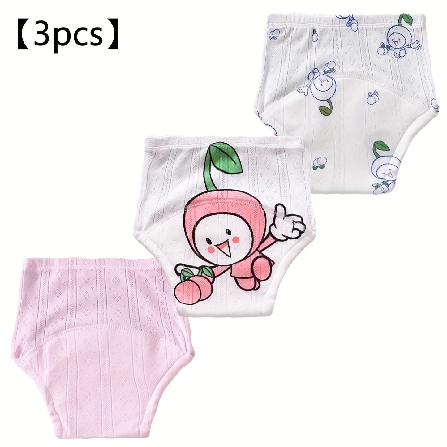 Three soft and absorbent training diapers designed for boys and girls - featuring a breathable, leak-proof design with a cute cartoon astronaut pattern. The perfect holiday gift for potty training!