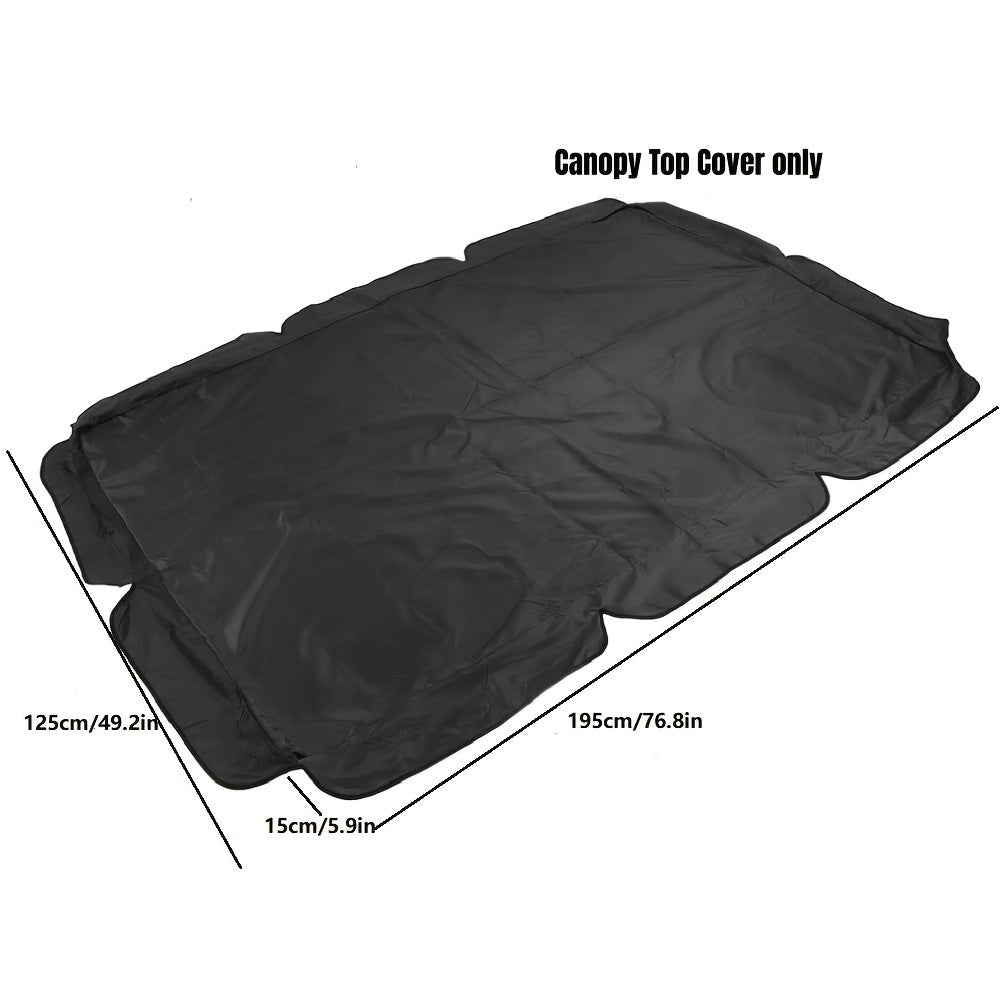 Waterproof, sun-resistant swing canopy cover made of 190T Polyester Taffeta with a Silver Coating on the reverse side, designed for patio swings. Easy to clean.