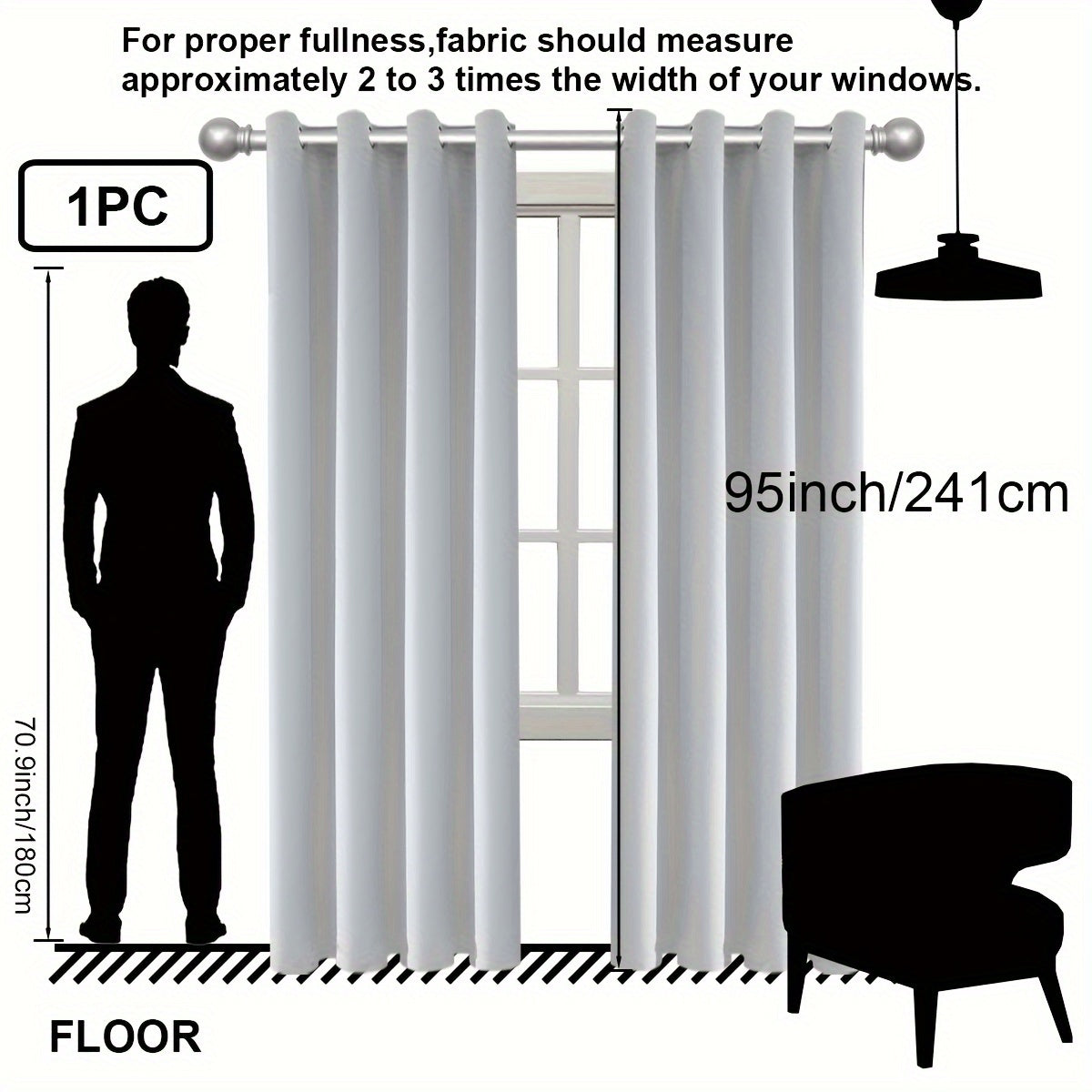 1PC Insulation and Blackout Circle Curtains, Ideal for Bedrooms and Living Rooms, Minimize Noise and Light Blocking