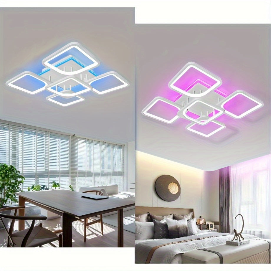 Dimmable smart LED ceiling light with remote control, modern Nordic home lighting for bedroom living room corridor balcony.