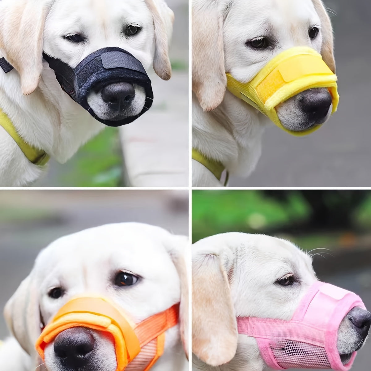 Breathable dog muzzle with adjustable straps to prevent biting and barking