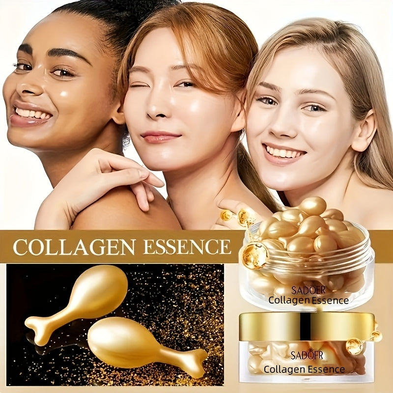 SADOER Collagen Capsules: Hypoallergenic moisturizing essence for all skin types with active collagen for men and women.