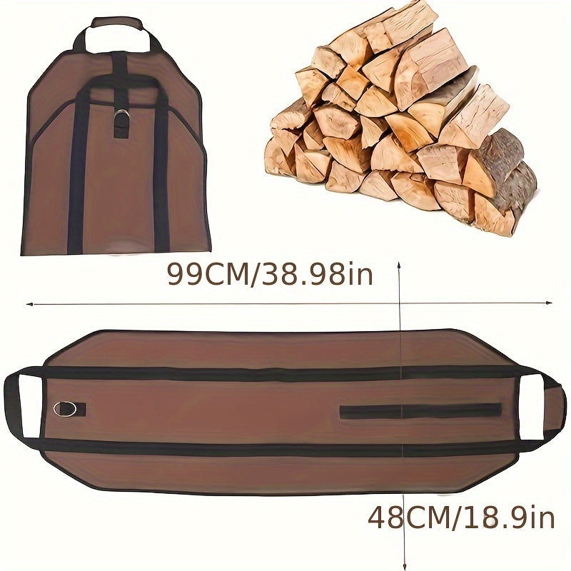 Durable ABS Material Firewood Storage Organizer with Handles, Ideal for Camping, Fireplace, and Wood Chopping - Heavy-Duty Canvas Firewood Carrier Bag for Outdoor Wood Log Tote