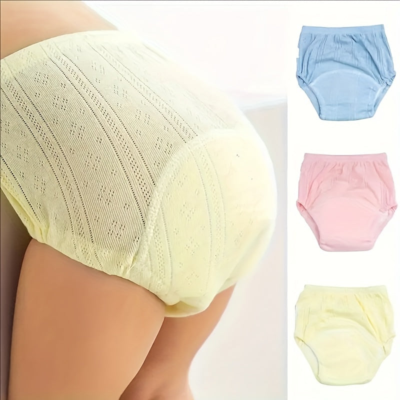 Washable and Reusable Baby Training Pants made of Soft Cotton, Absorbent Toddler Underwear, Cloth Diapers for Infants and Children, Suitable for All Seasons, Mixed Colors, 0-3 Years.