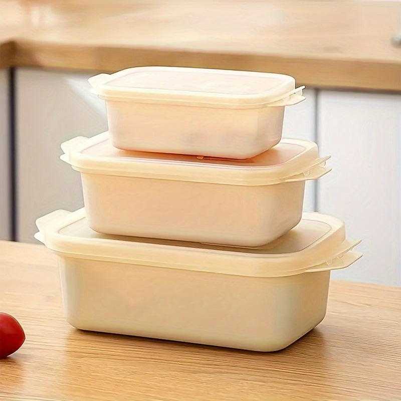 Set of 3 Microwave Safe Plastic Food Storage Containers - Versatile, Secure Clip-on Lid Closure, Square Design, Safe for Freezer and Microwave Use for Convenient Food Storage