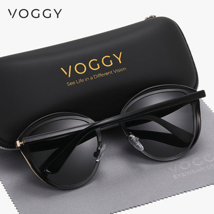 VOGGY Retro Butterfly Polarized Fashion Glasses for Men & Women - Metal Frame, Ideal for Driving, Hiking, Cycling, Fishing, Travel & Parties