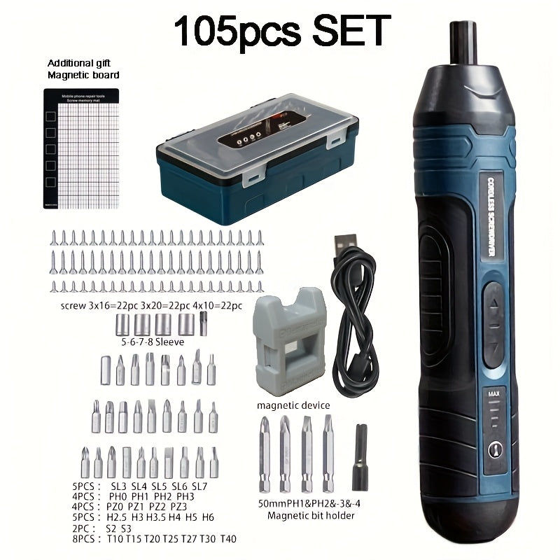 Adjustable torque & speed cordless electric screwdriver with 1300mAh lithium battery - perfect for home repairs.