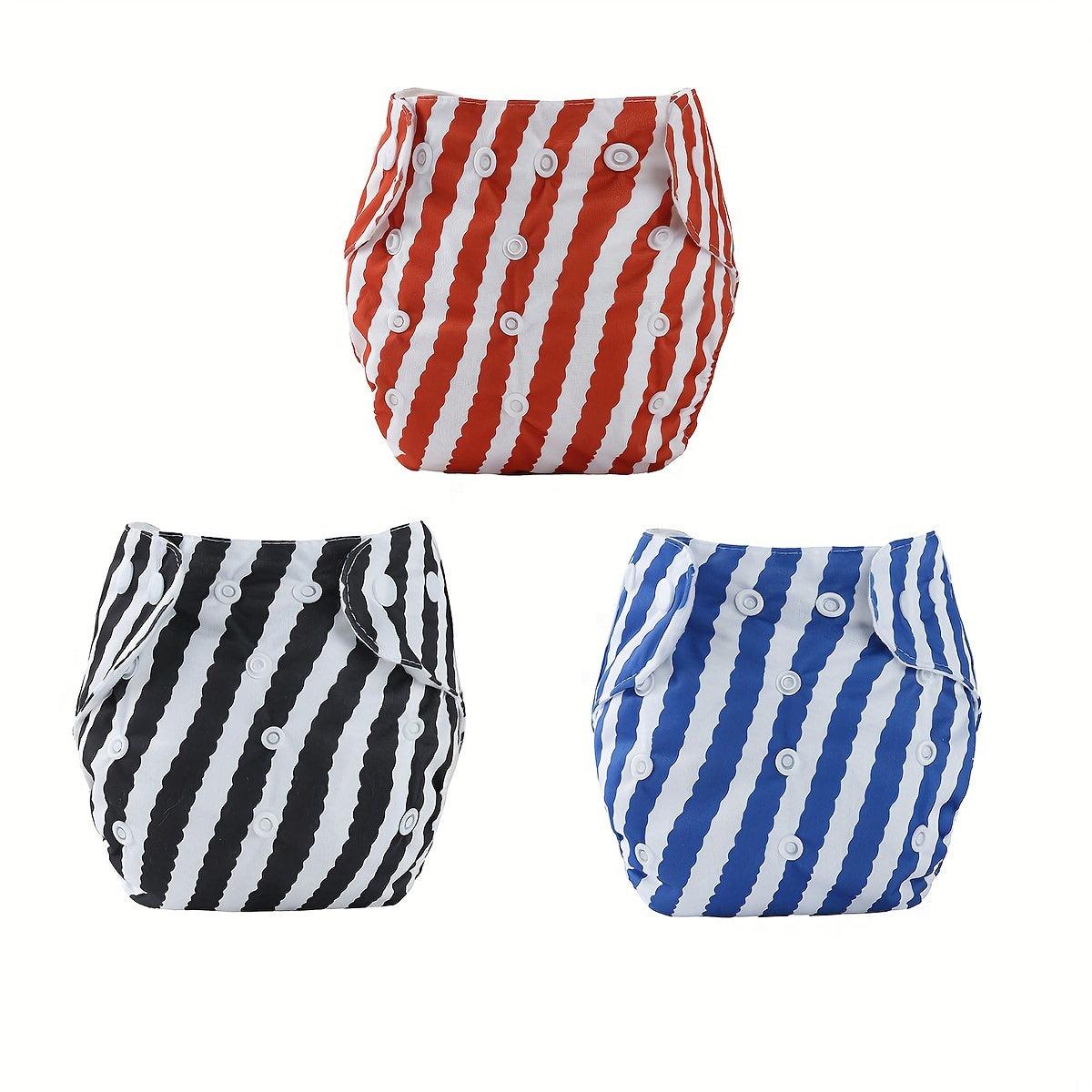 Set of 3 Unisex Baby Training Pants, Waterproof Cotton Cloth Diapers, Adjustable Snap Closure for Ages 0-3 featuring Cute Printed Designs - Washable Pull-Up Diaper Covers for Toddlers