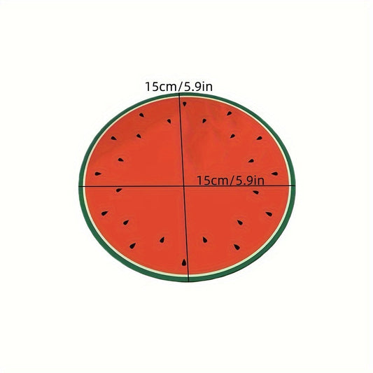 Круглый коврик для сушки посуды с рисунком арбуза - высокоабсорбирующая, нескользящая резиновая основа, идеально подходит для кухонных и барных столешниц