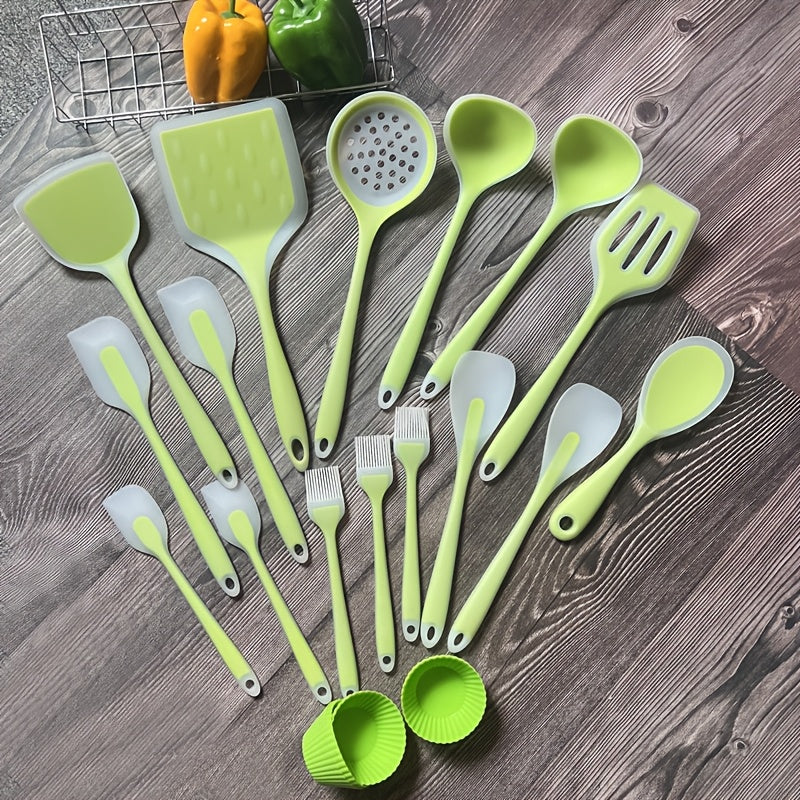 Silicone Kitchen Utensil Set - 46 Pieces, Non-Stick and Cookware Safe - Perfect for Cooking, Baking, and Grilling. Includes Spatulas, Spoons, and Scrapers - Great for Christmas, Halloween, Hanukkah, Thanksgiving, and Graduation Celebrations.