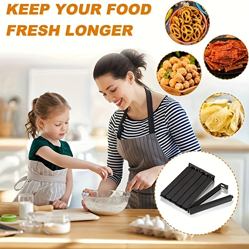 Set of 30 Food Bag Sealing Clips for Moisture-proof and Dust-proof Closure. These Durable and Reusable Airtight Clips are perfect for preserving various plastic and snack bags. Use them for kitchen organization and storage, they are essential kitchen