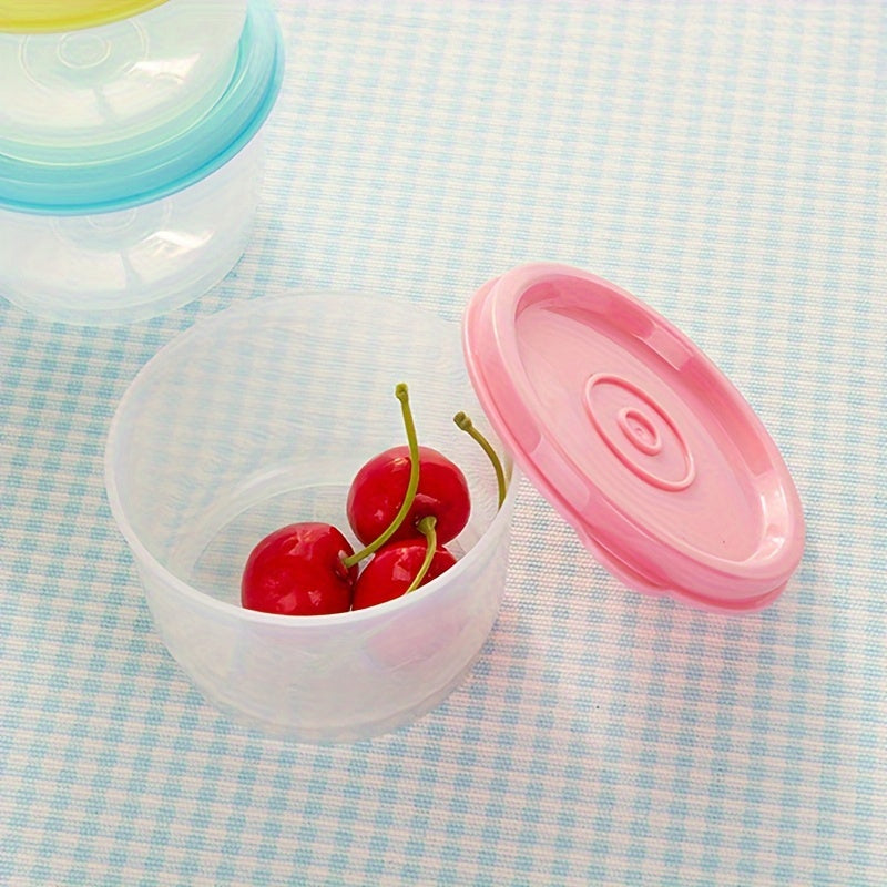 Small plastic sample pudding yogurt cup sealed box for fresh food storage, suitable for refrigeration and microwaving.