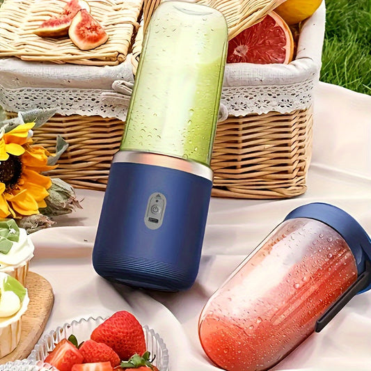 Compact and convenient USB rechargeable blender featuring a built-in lithium battery. This multi-function personal juice maker cup is perfect for home and travel, made from BPA-free plastic material for safe and healthy blending on the go.